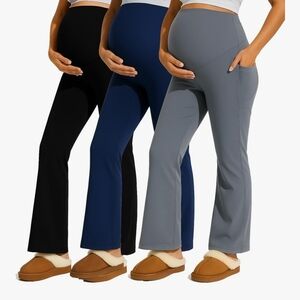 Maternity Comfort Fit Pants - Black, Blue, Gray